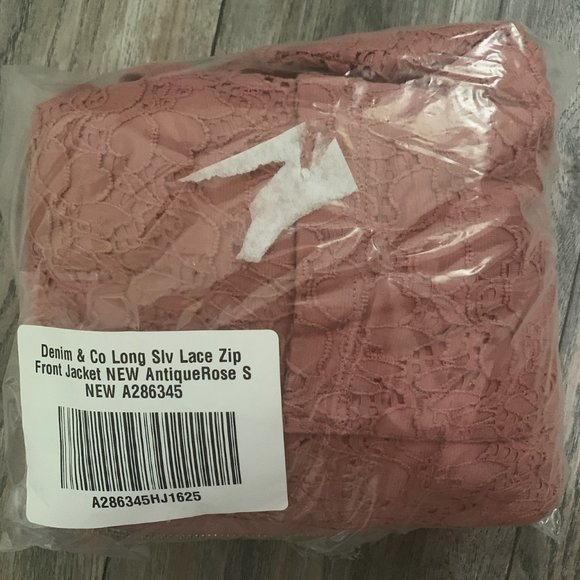 NWT DENIM & CO ROSE LACE ZIP FRONT JACKET SMALL - Picture 10 of 11